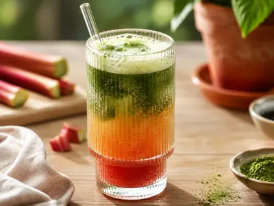 Matcha Rhubarb Fizz: Asian recipe by Ivana