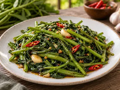 Stir-Fried Morning Glory (Pak Boong): Asian recipe by Ivana