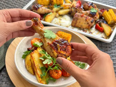 South African Apricot-Glazed Chicken Tray Bake: South African recipe by Ivana