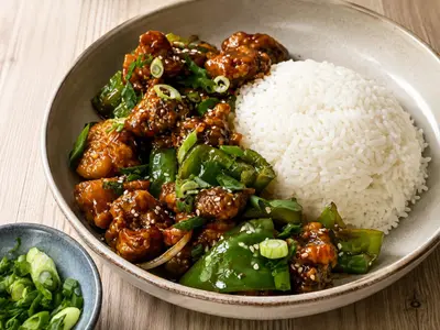 Crispy Garlic Chilli Shiitake "Chicken": Asian recipe by Ivana