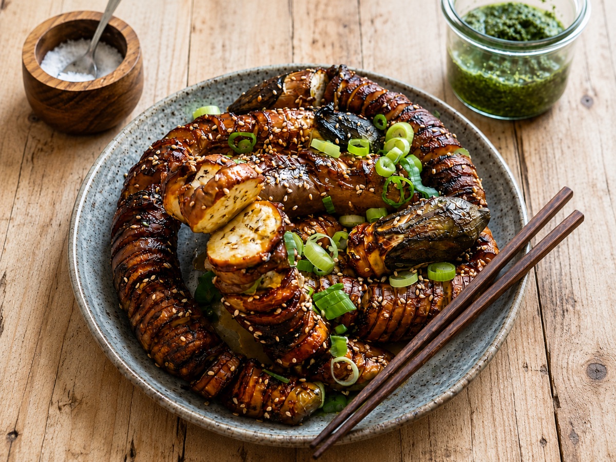 Peri-Peri Hasselback Eggplant, a Fusion recipe