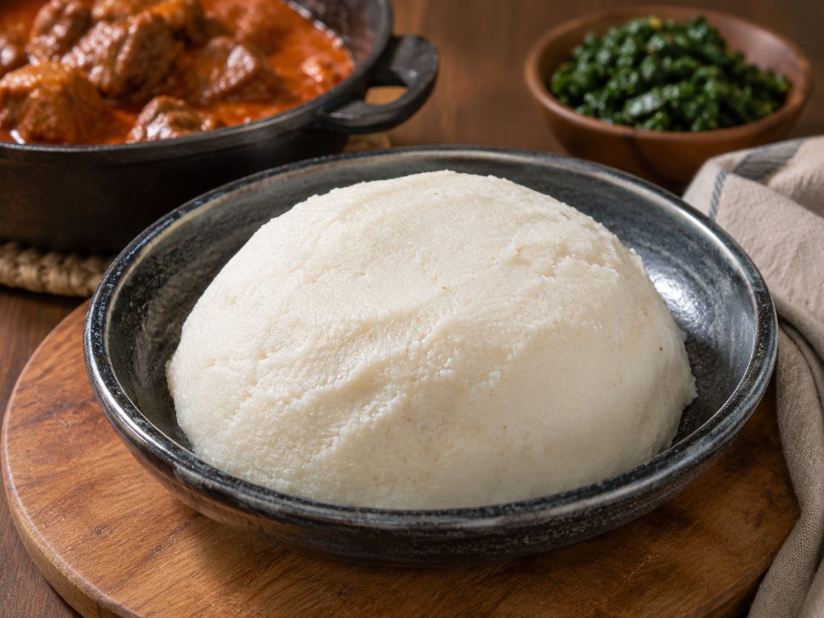 Kali (aka Sangiti / stiff, smooth pap), a South African recipe