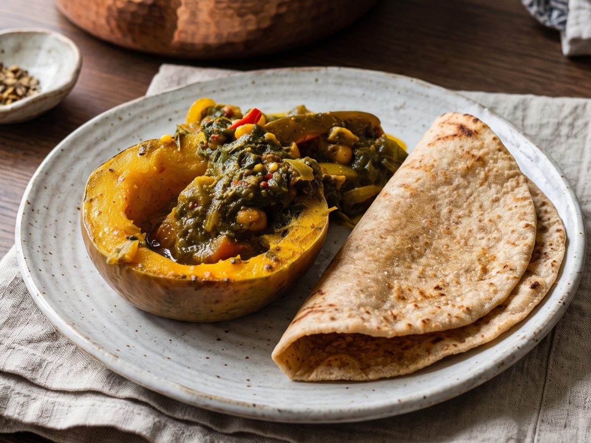 Kanji Kira & Gem Squash Curry, a South African recipe