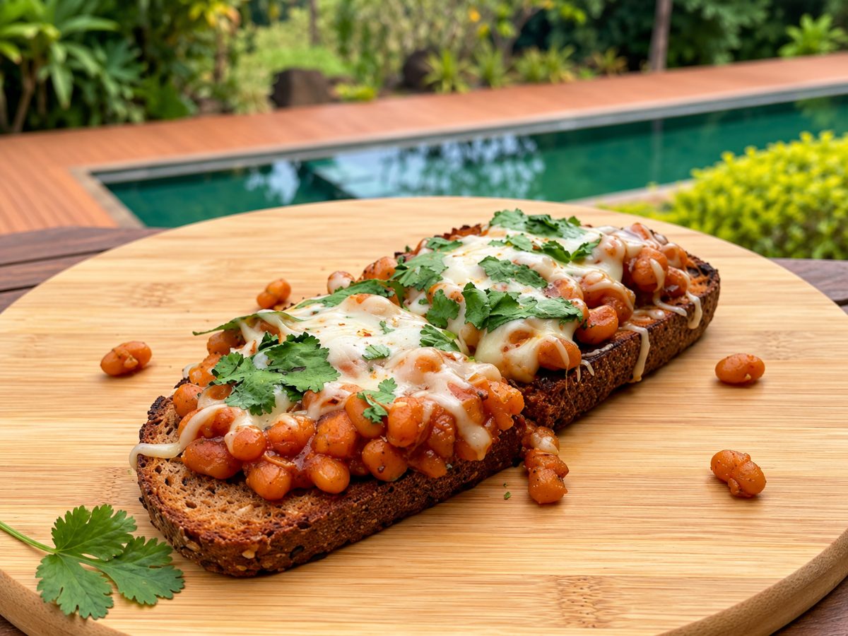 Masala Baked Beans on Toast, a South African recipe