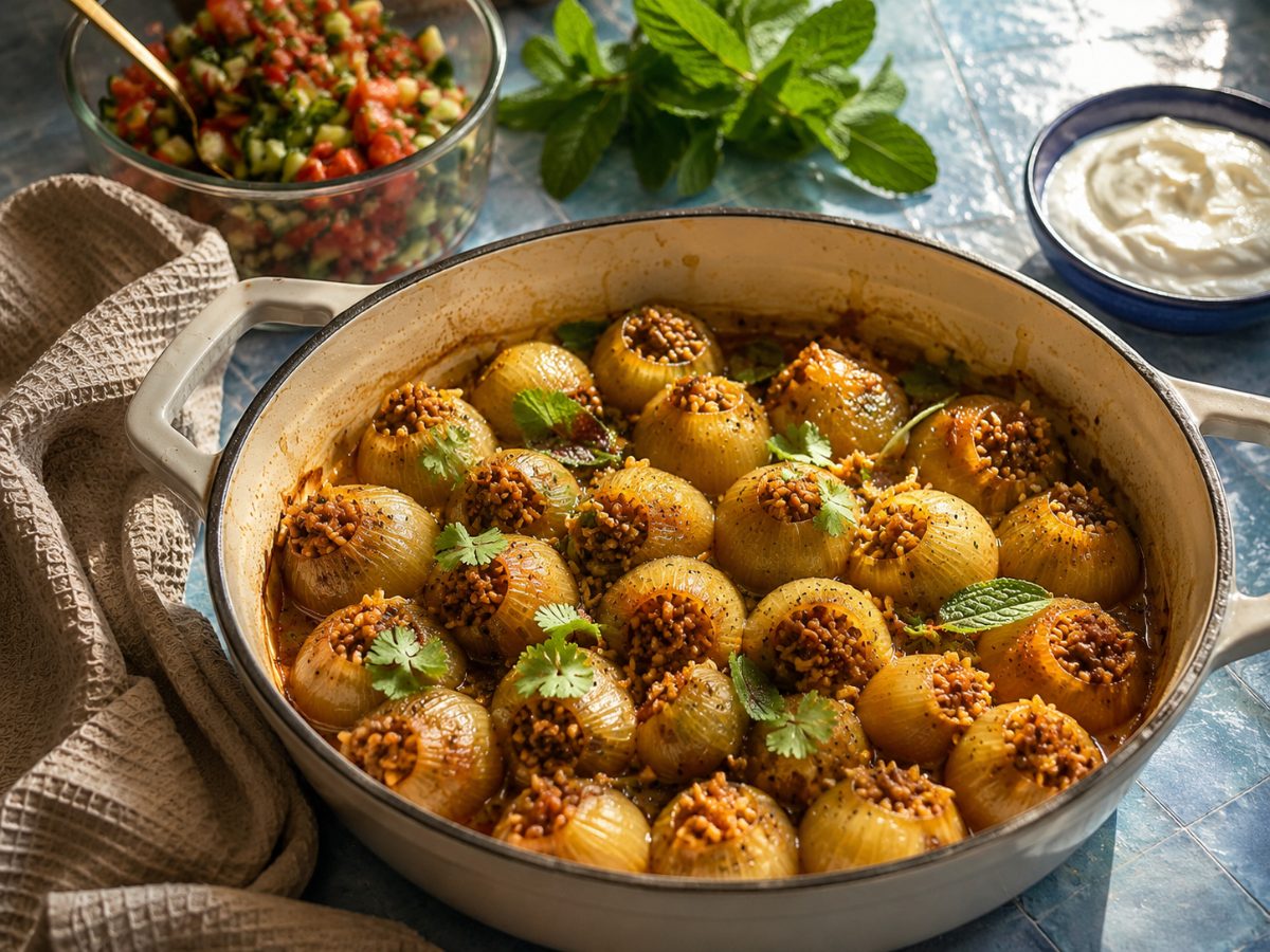 Rice & Lentil Stuffed Onions, a South African recipe